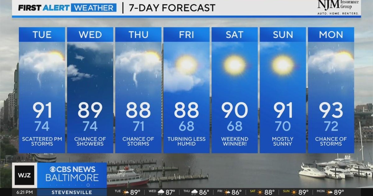 More rain throughout the week in Maryland - CBS Baltimore