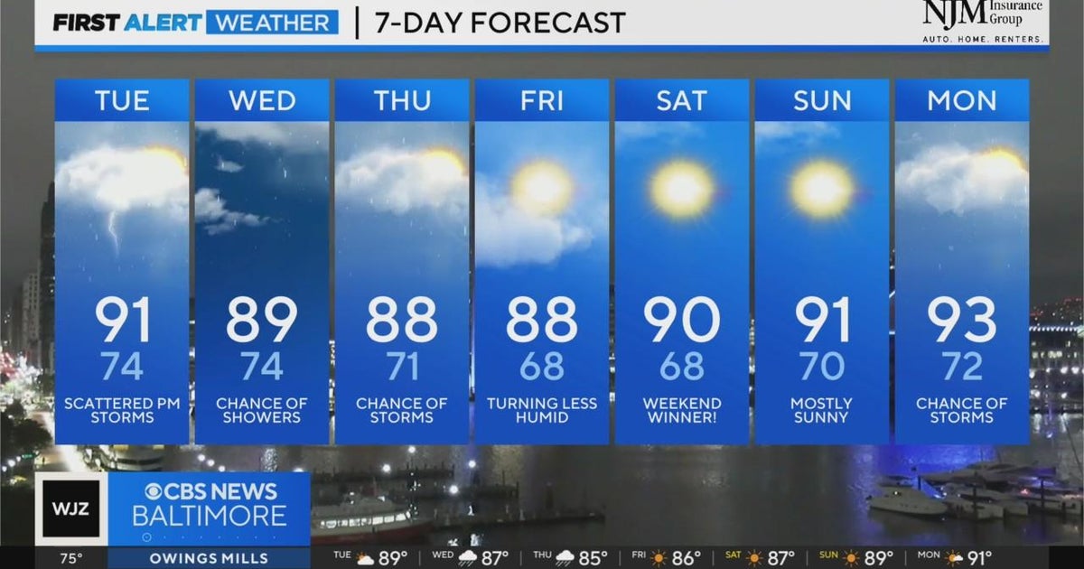 Unsettled weather pattern continues in Maryland - CBS Baltimore