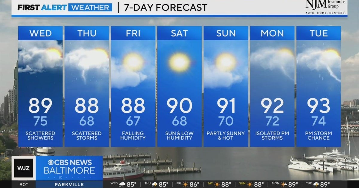 Rain showers and storms likely in Maryland - CBS Baltimore