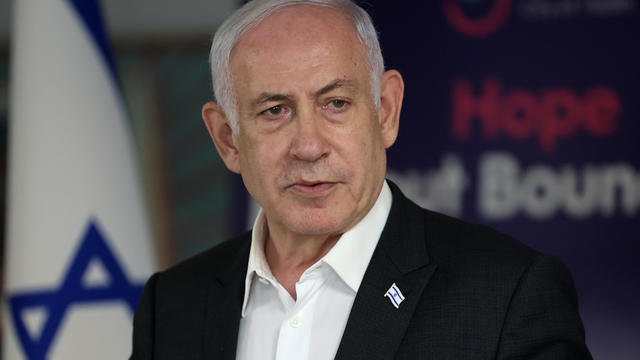 Israeli Prime Minister Benjamin Netanyahu speaks during a press conference at the Sheba Tel-HaShomer Medical Centre on June 8, 2024 in Ramat Gan, Israel. 