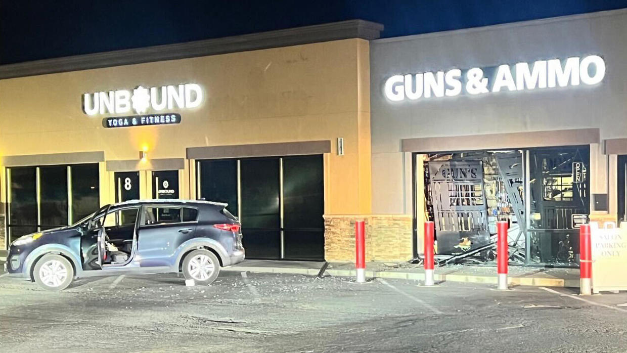 Stolen car smashes into Orangevale gun store; 25 firearms taken