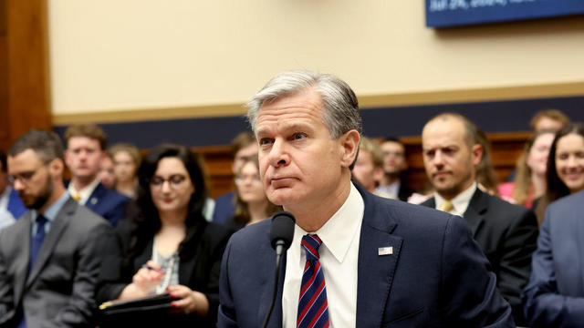 FBI Director Christopher Wray arrives for a House Judiciary Committee hearing in Washington, D.C., on Wednesday, July 24, 2024. 
