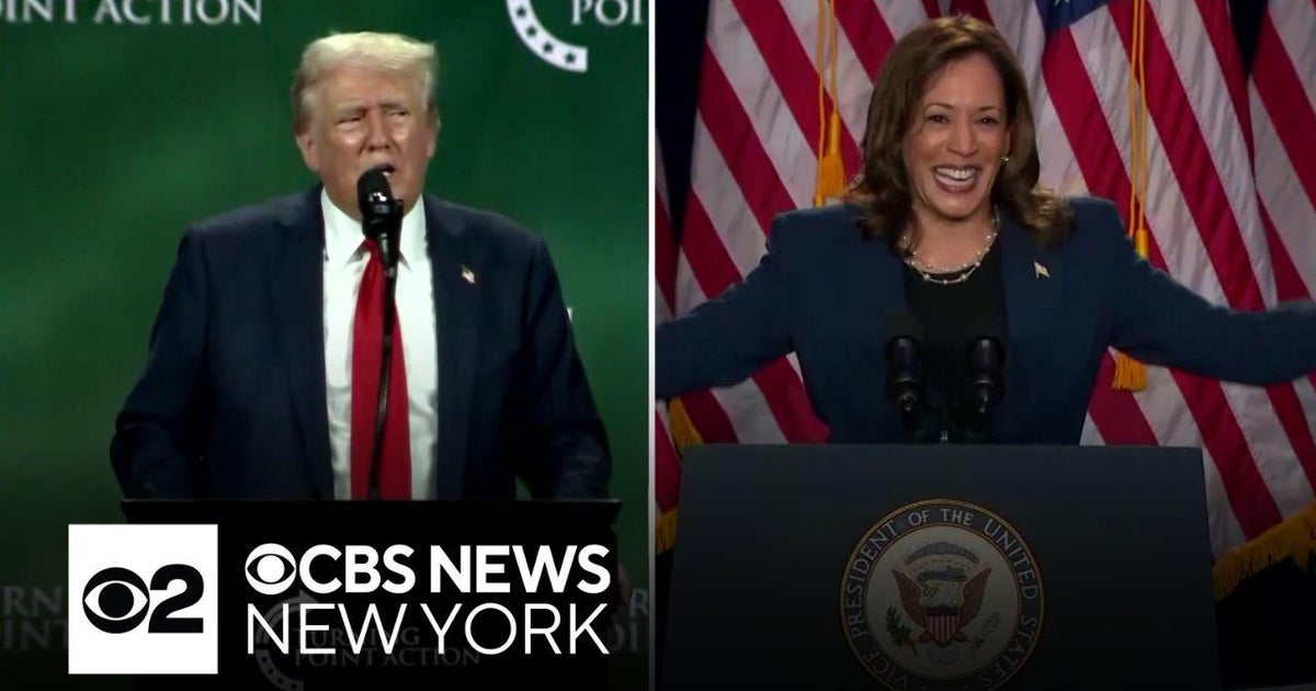 Trump, Harris on the campaign trail as polls show tightening race - CBS ...