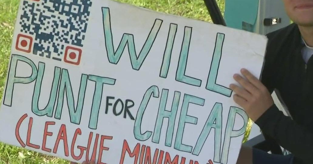 Former college punter camps out for a shot with the Miami Dolphins Former college punter camps out for a shot with the Miami Dolphins