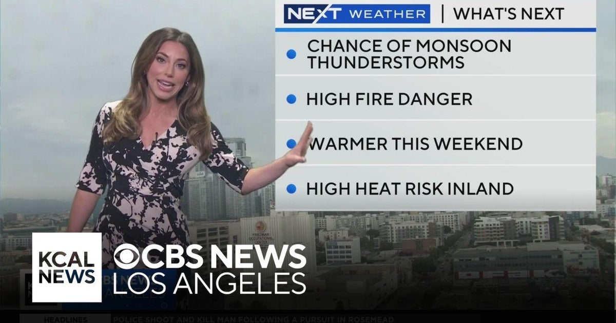 Monsoon moisture sweeps through the Southern California region - CBS ...