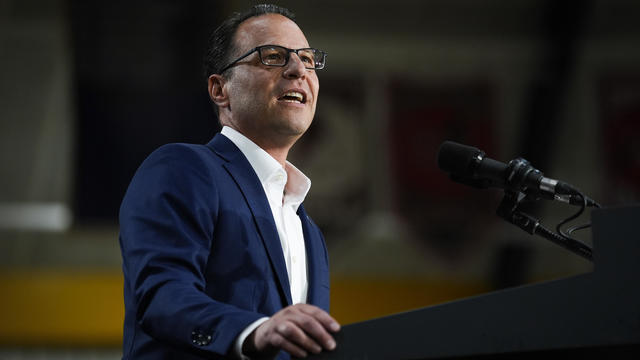 Josh Shapiro speaks at a campaign event 