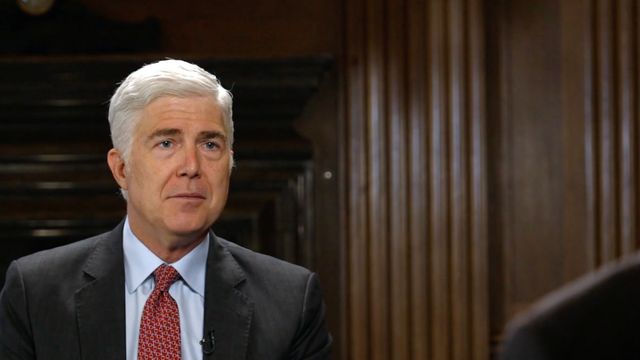 Supreme Court Justice Neil Gorsuch is interviewed by CBS News' Major Garrett.
