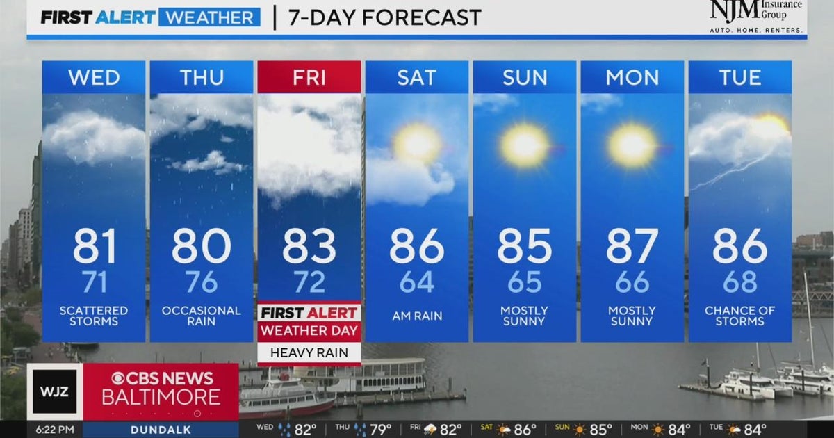 Strong storms possible through evening in Maryland - CBS Baltimore