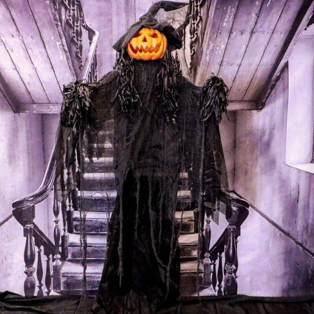 The Holiday Aisle Haunted Hill Farm Life-Size Pumpkin Witch 
