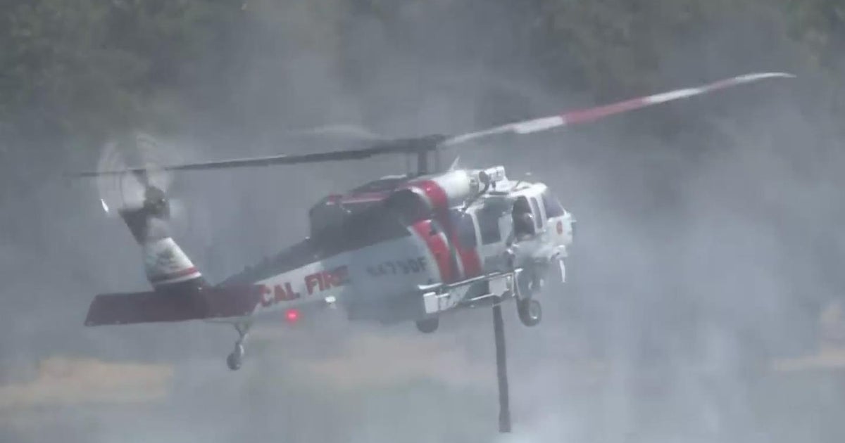 Helicopters continue to drop water on Crozier Fire in remote area of El Dorado County