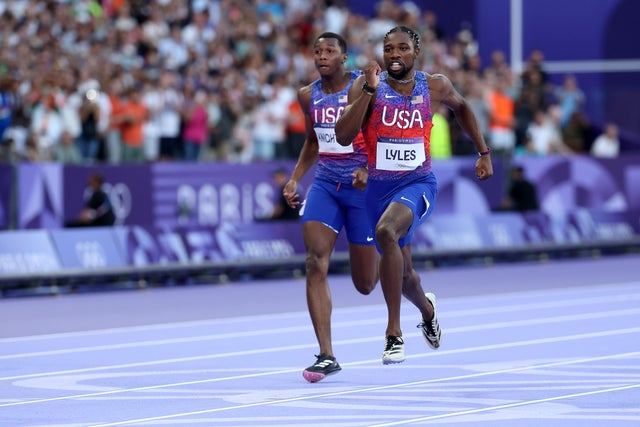 Noah Lyles of Team USA wins bronze in the Olympic men's 200m final