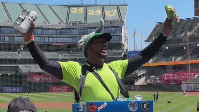 A's beer vendor Ice Cold Kenny 