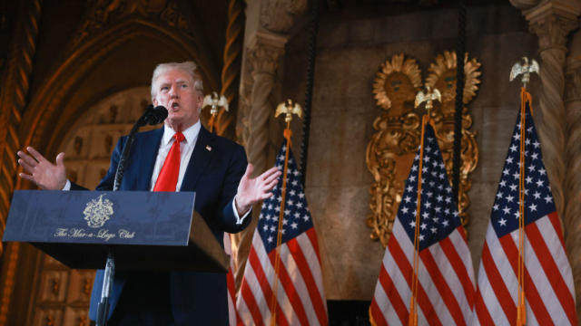 Republican Presidential Nominee Donald Trump Speaks To The Press In Palm Beach, Florida 