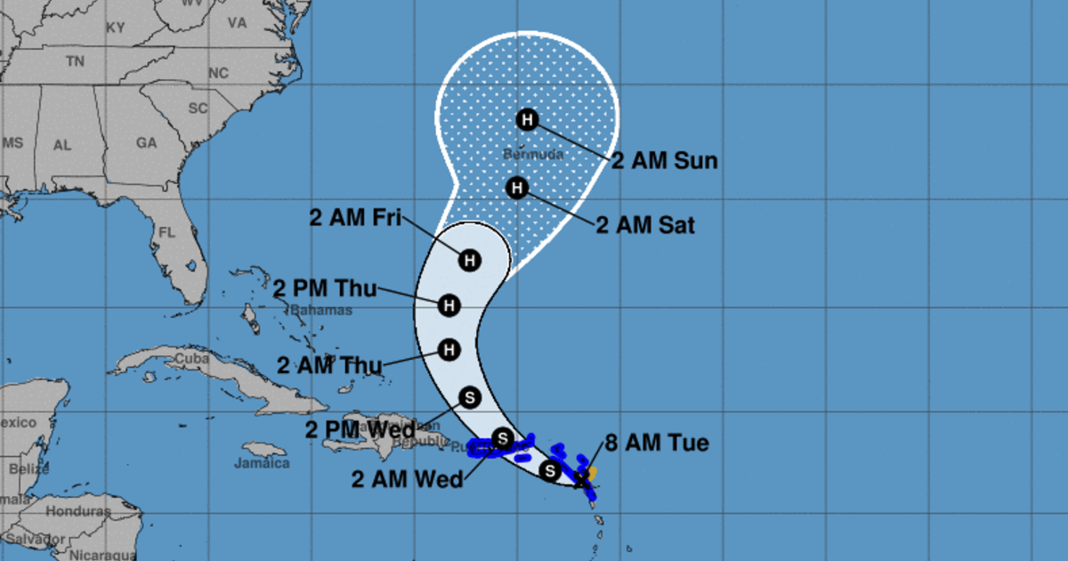 Maps display Tropical Typhoon Ernesto’s trail and forecast because it intensifies en path to Puerto Rico