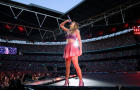 Taylor Swift performs onstage during her Eras Tour at Wembley Stadium on June 22, 2024, in London. 