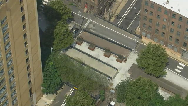 An overhead image of the Noble Street Bridge in North Philadelphia 