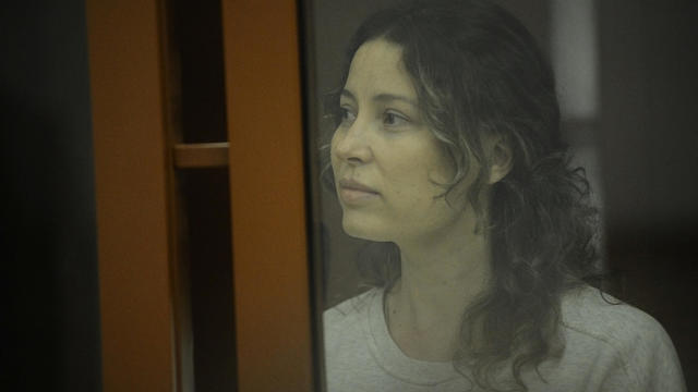 Ksenia Karelina, a dual U.S.-Russian national detained on suspicion of treason, attends a court hearing in Yekaterinburg 