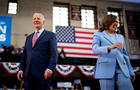 President Biden and Vice President Kamala Harris take the stage at a campaign rally at Girard College on May 29, 2024 in Philadelphia, Pennsylvania. 