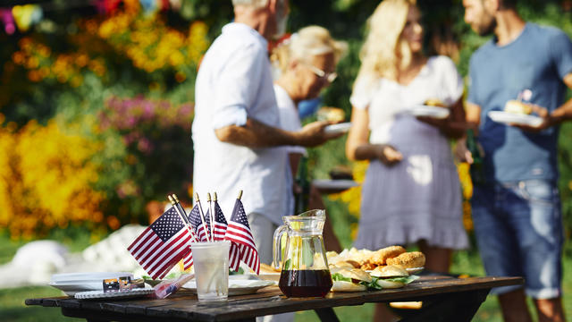 Multi-generation Family Celebrating 4th of July 