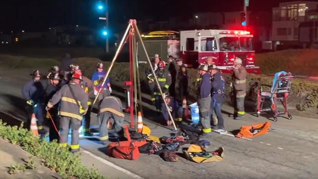 San Francisco Great Highway sewer rescue 