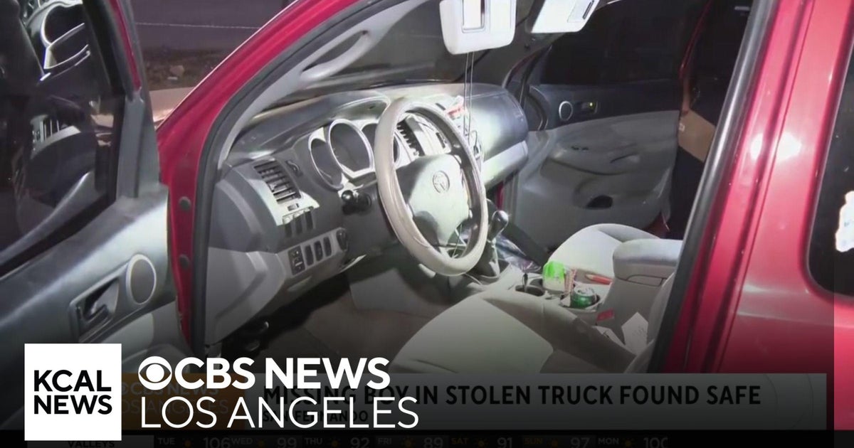 Missing boy in stolen pickup truck found safe - CBS Los Angeles