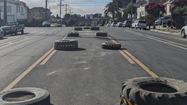 Oakland DIY street barriers 