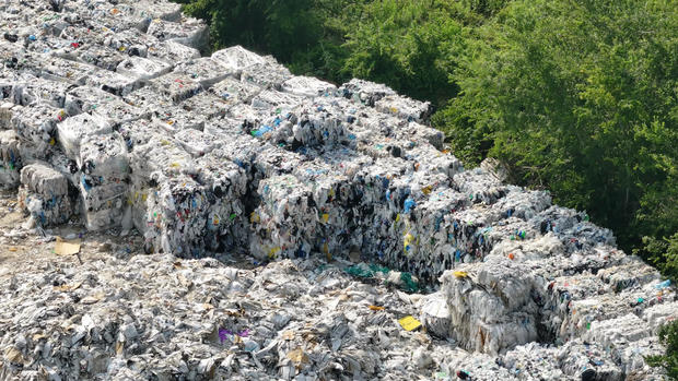 Plastic waste at Houston recycling site 