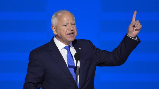 Minnesota Gov. Tim Walz speaks during the Democratic National Convention Wednesday, Aug. 21, 2024, in Chicago. 