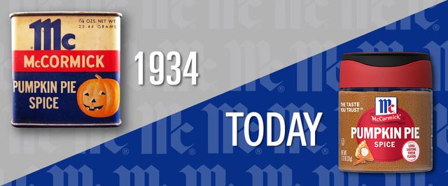 McCormick's pumpkin pie spice in 1934 and today 