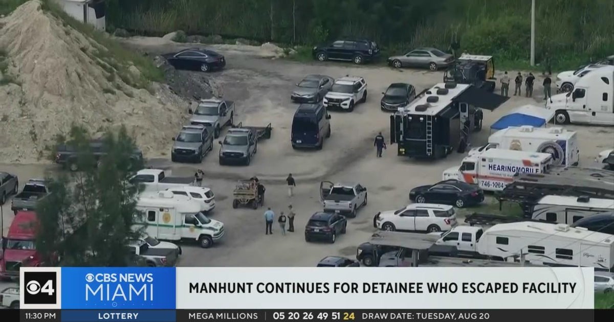 Manhunt continues for detainee who escaped Krome Detention Center - CBS ...