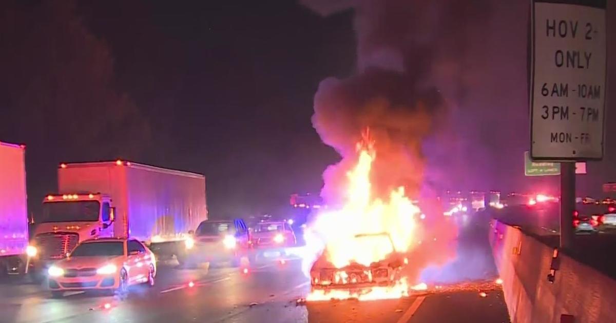 Car fire and overturned semi-trailer disrupt traffic on I-5 southbound in Sacramento