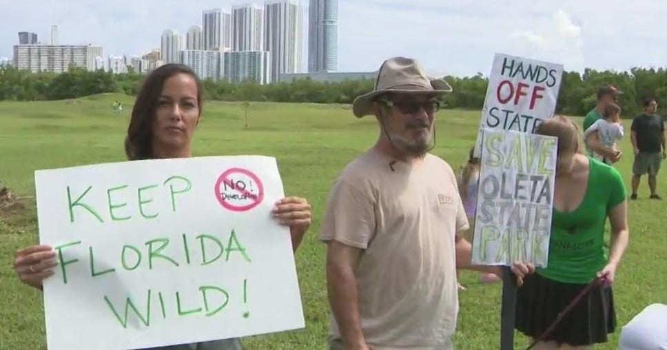 Protest held in South Florida over proposal to add hotels, sports amenities to state parks