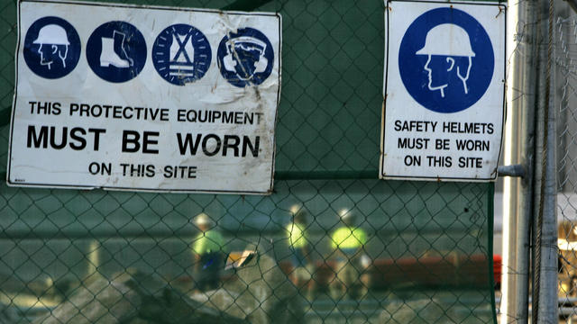 Generic safety signs on a construction site, 29 August 2006. AFR Picture by PH 