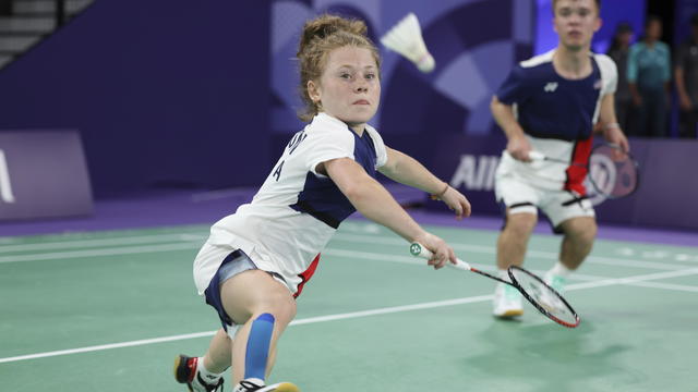 CORRECTION Paris Paralympics Badminton 