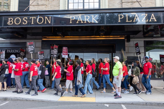 Hotel Workers In Boston Picket As Part Of National Strike