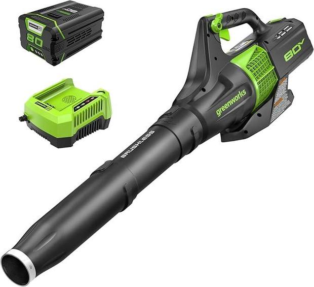 Greenworks 80V (145 MPH / 580 CFM / 75+ Compatible Tools) Cordless Brushless Axial Leaf Blower 