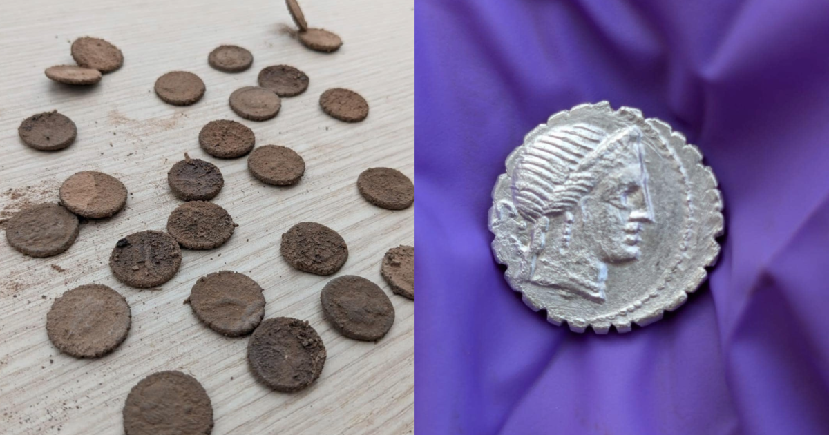 27 ancient silver coins found "hidden in a hole in the wall" in Sicily