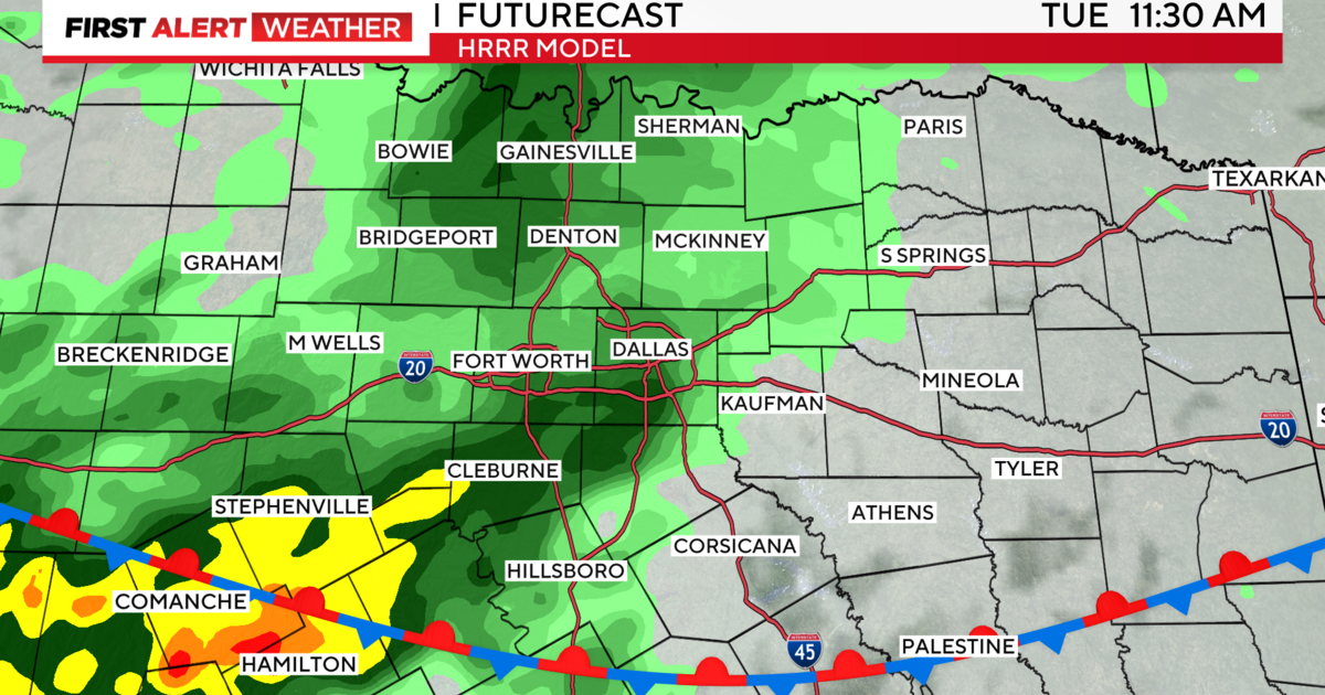 Isolated storm probability in North Texas until Wednesday, then dry