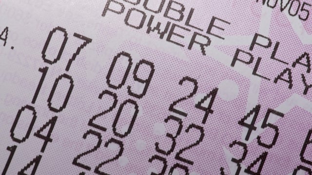 Lottery numbers on a ticket 
