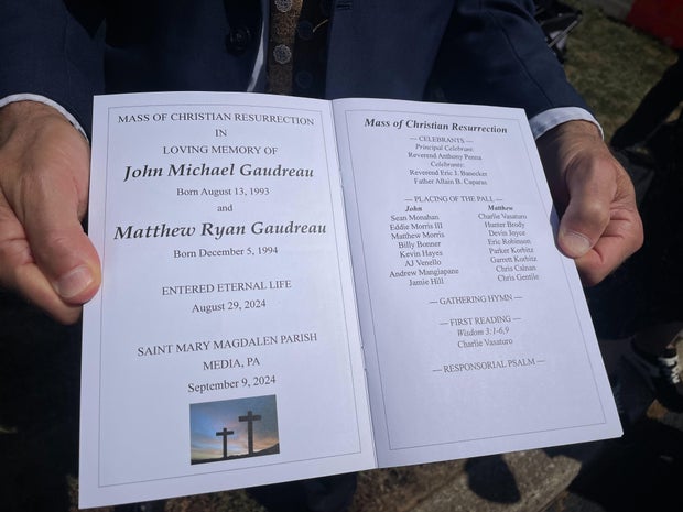Gaudreau funeral program 