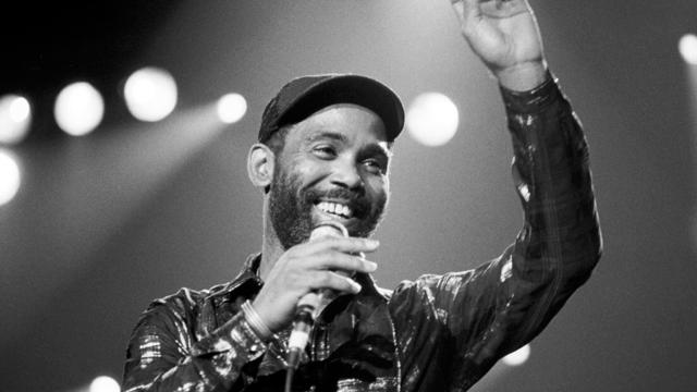 Singer Frankie Beverly of the R&B group Maze performs onstage at Wembly on Feb. 27, 1987, in London. 