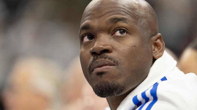 Former Minnesota Viking Adrian Peterson at Timberwolves playoff game 