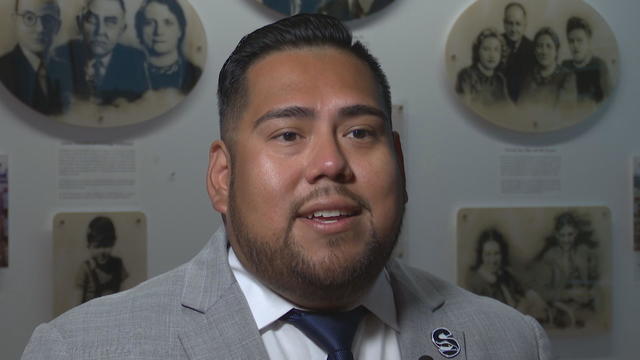 Irvin Moreno-Rodriguez speaks to a reporter 