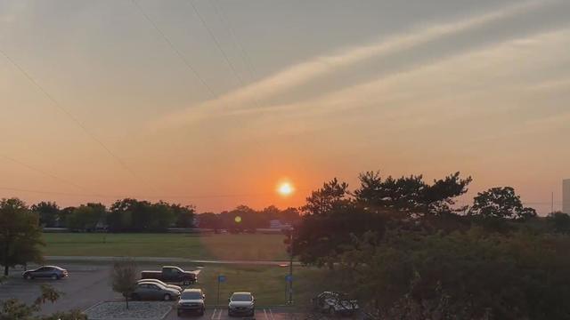 View through wildfire smoke in Michigan 