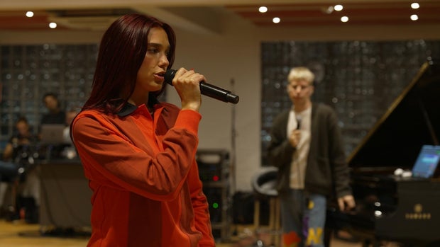 Dua Lipa rehearsing