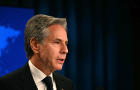 Secretary of State Antony Blinken speaks to the press at the State Department in Washington, D.C., on Sept. 13, 2024. 