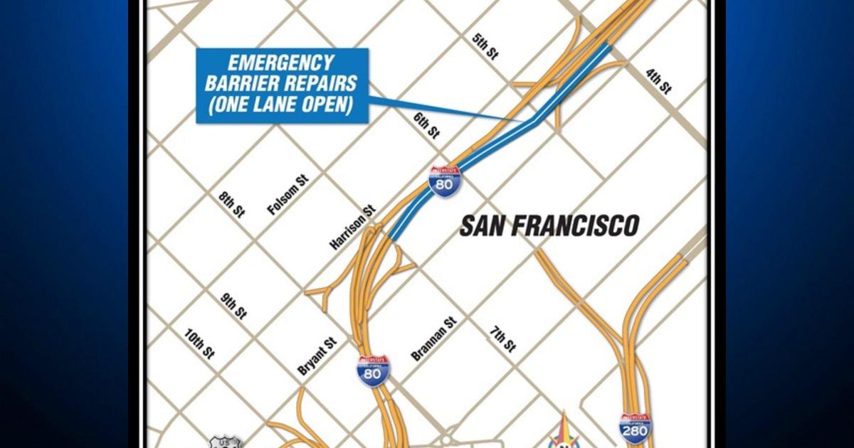 Partiallane closures on I-80 in San Francisco, starting Monday