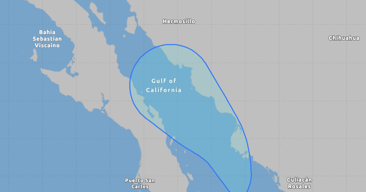 Tropical Storm Ileana moves over the southern Gulf of California