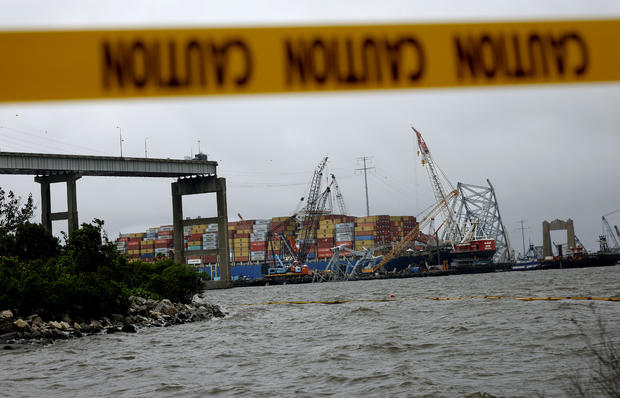 Site Of The Francis Scott Key Bridge Collapse In Baltimore 