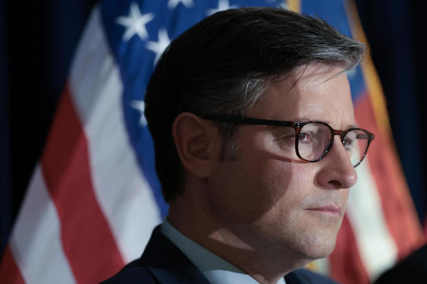 Speaker of the House Mike Johnson attends a press conference with Republican leadership on Capitol Hill on September 18, 2024 in Washington, DC. 